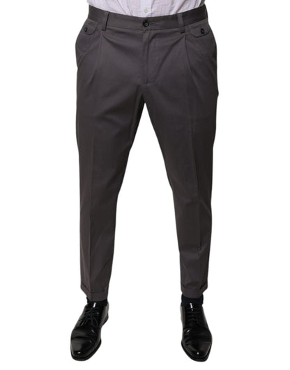 Dolce & Gabbana Dark Gray Mid Waist Dress Pants by Dolce & Gabbana