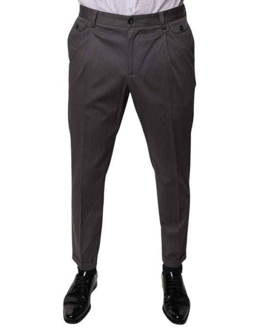 Dolce & Gabbana Dark Gray Mid Waist Dress Pants by Dolce & Gabbana