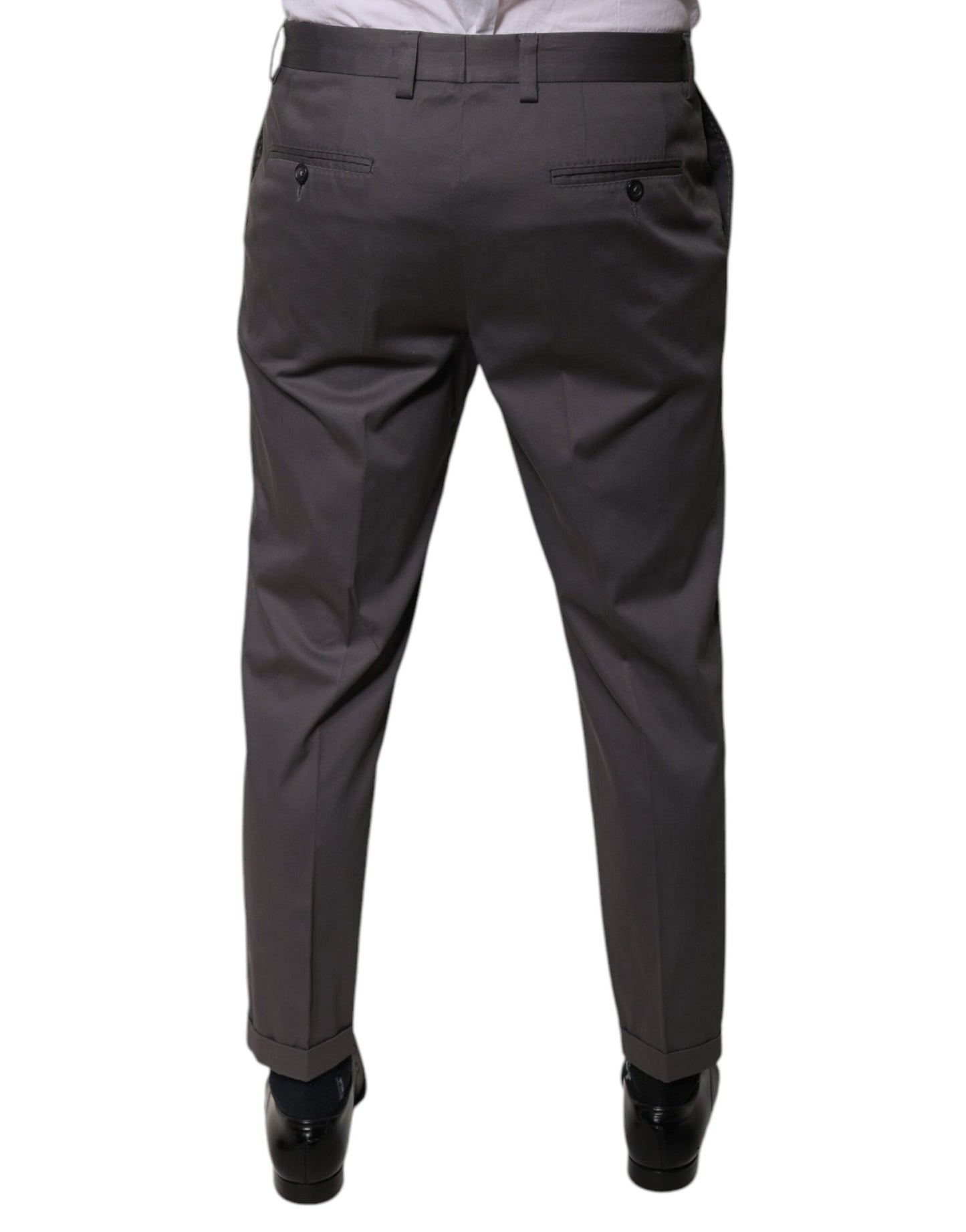 Dolce & Gabbana Dark Gray Mid Waist Dress Pants by Dolce & Gabbana