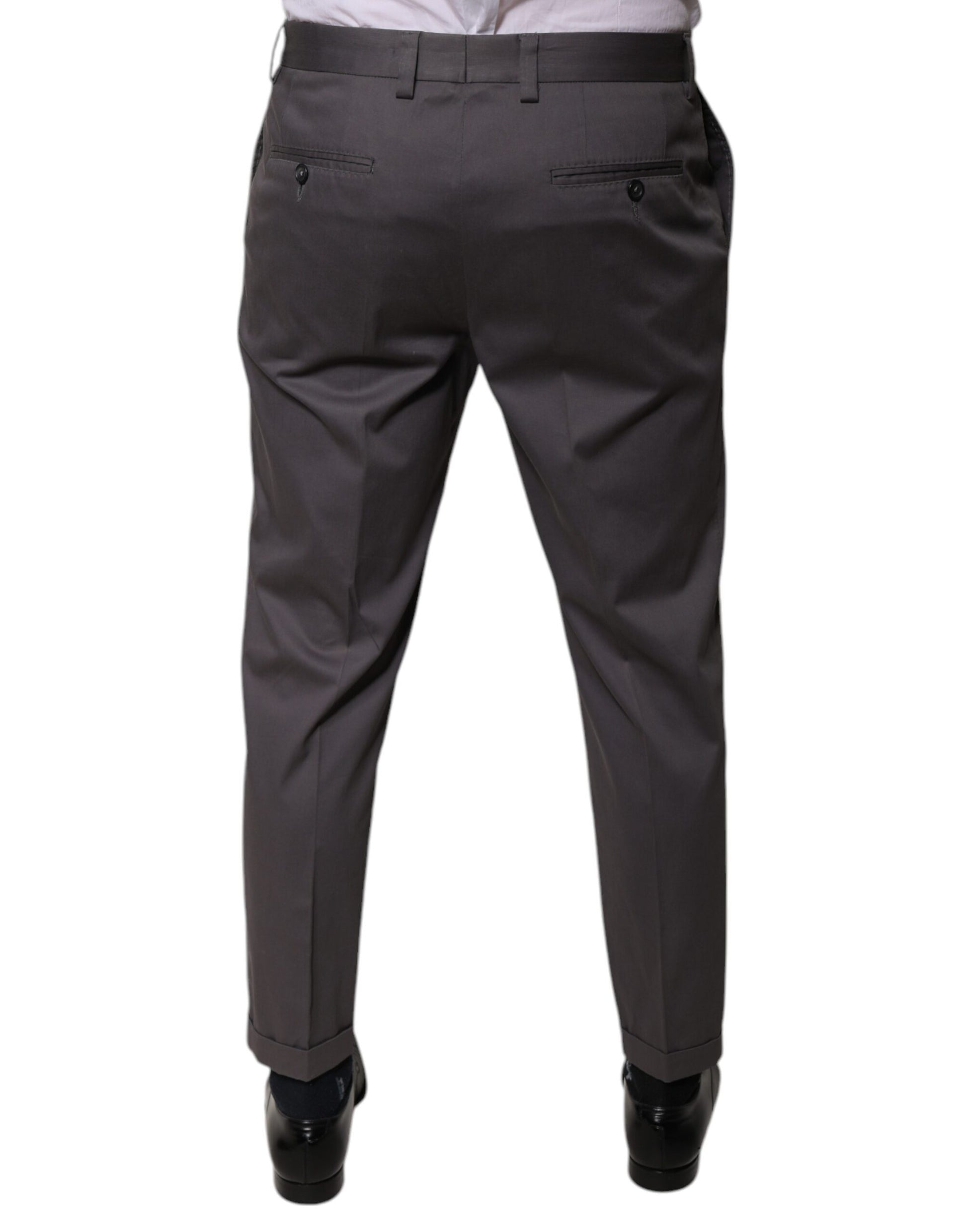 Dolce & Gabbana Dark Gray Mid Waist Dress Pants by Dolce & Gabbana