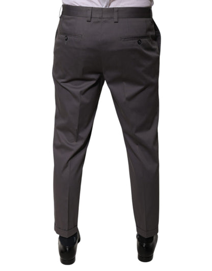 Dolce & Gabbana Dark Gray Mid Waist Dress Pants by Dolce & Gabbana