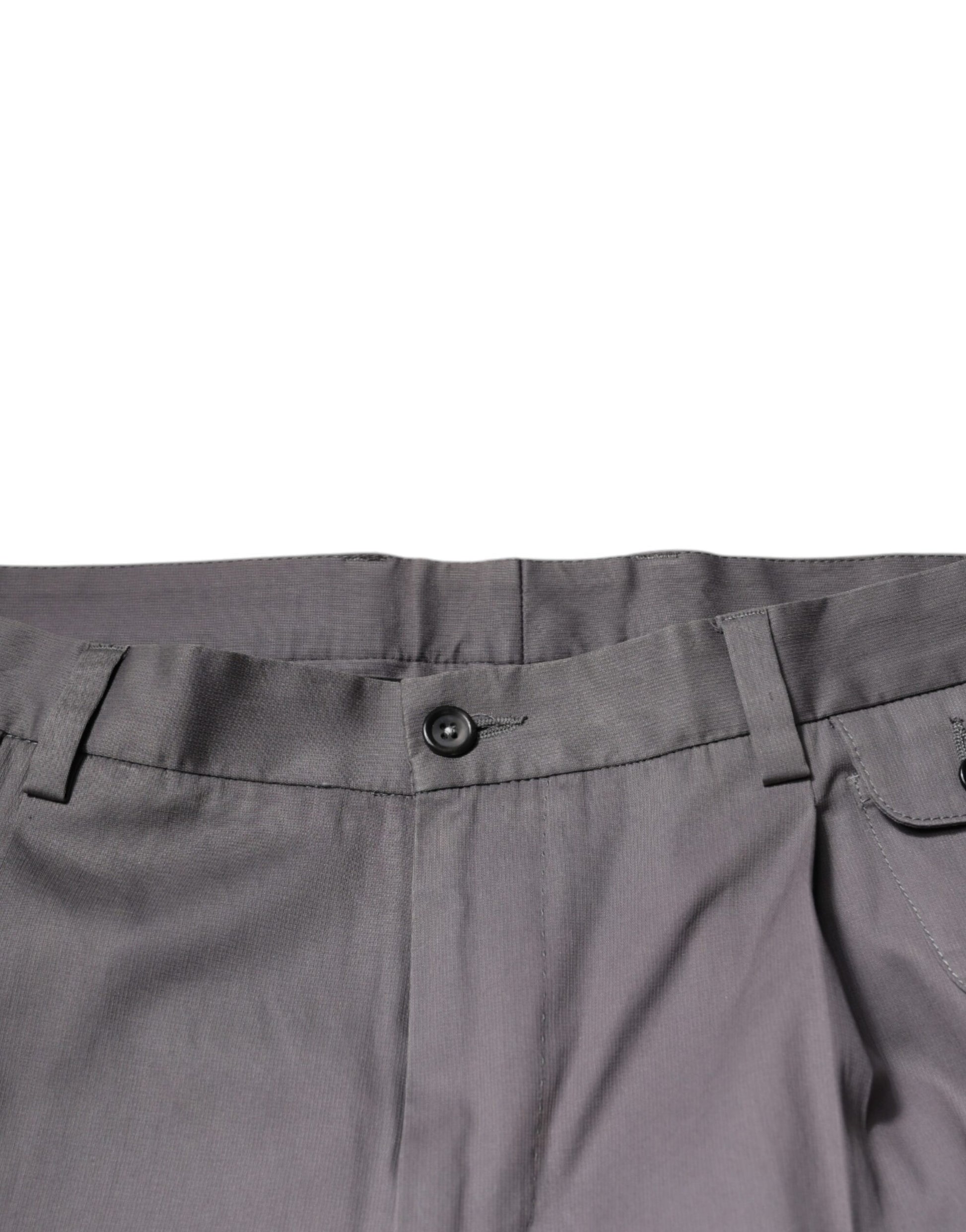 Dolce & Gabbana Dark Gray Mid Waist Dress Pants by Dolce & Gabbana