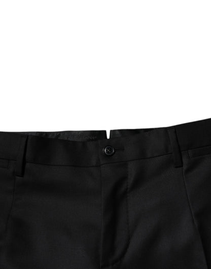 Dolce & Gabbana Black Wool Tapered Formal Dress Pants by Dolce & Gabbana