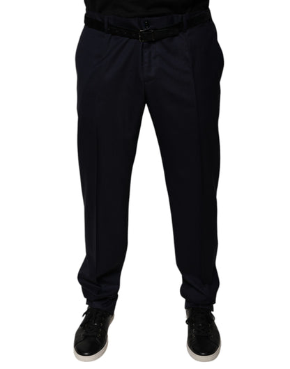 Dolce & Gabbana Dark Blue Tapered Formal Dress Pants by Dolce & Gabbana