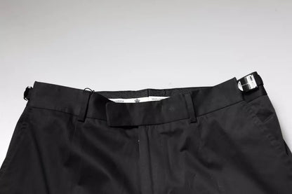 Dolce & Gabbana Black Cotton Tapered Formal Dress Pants by Dolce & Gabbana