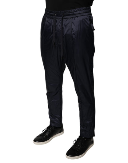 Dolce & Gabbana Dark Blue Cotton Skinny Sweatpants Pants by Dolce & Gabbana