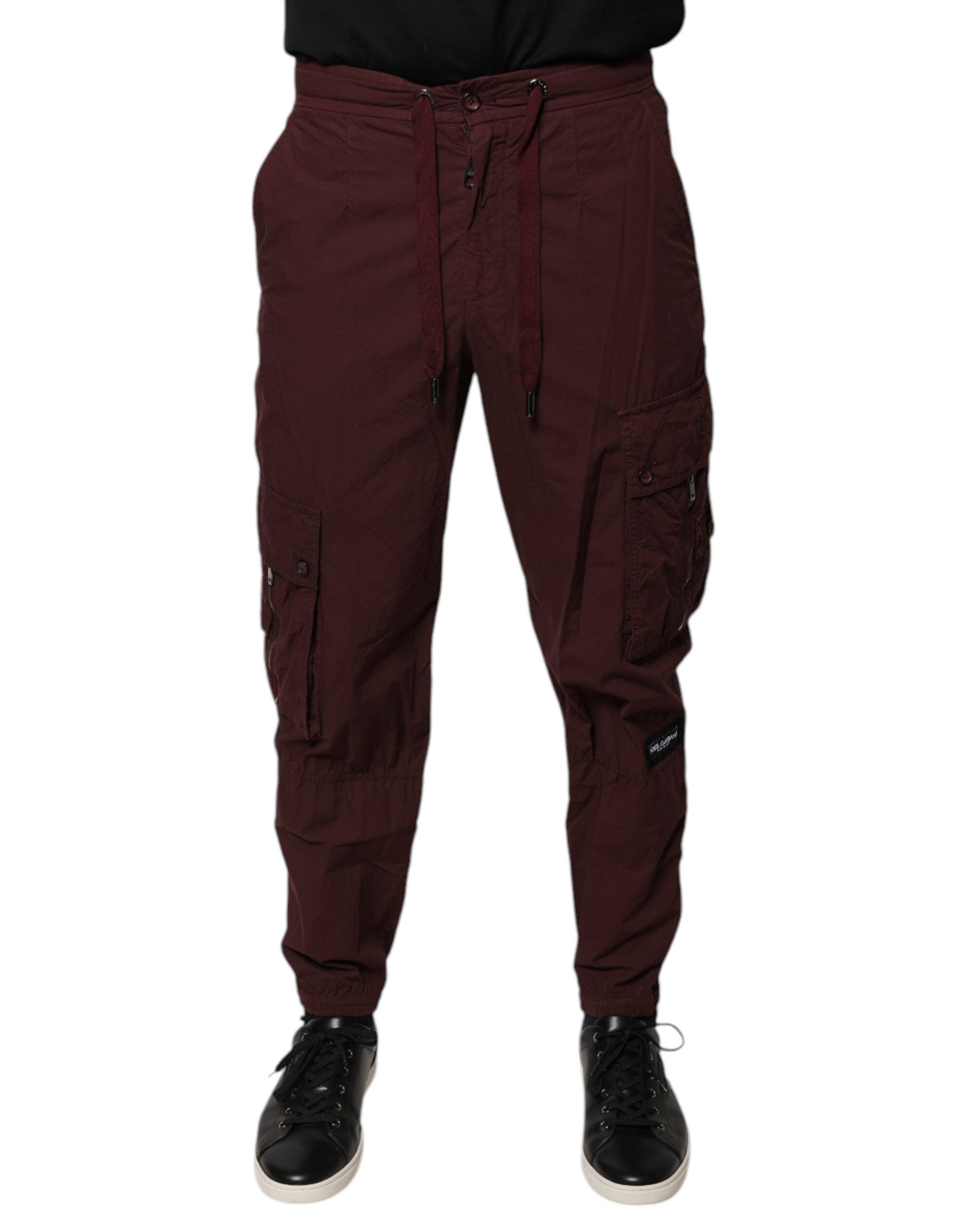 Dolce & Gabbana Bordeaux Cotton Cargo Jogger Sweatpants Pants by Dolce & Gabbana