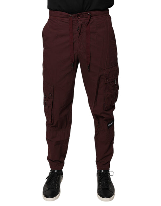 Dolce & Gabbana Bordeaux Cotton Cargo Jogger Sweatpants Pants by Dolce & Gabbana