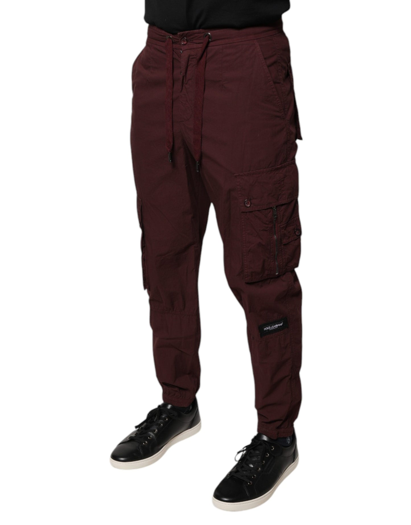 Dolce & Gabbana Bordeaux Cotton Cargo Jogger Sweatpants Pants by Dolce & Gabbana