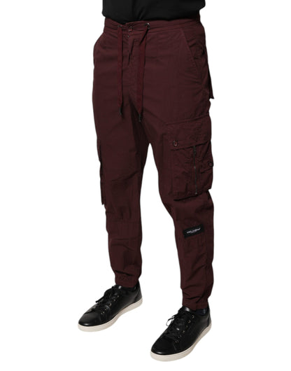 Dolce & Gabbana Bordeaux Cotton Cargo Jogger Sweatpants Pants by Dolce & Gabbana