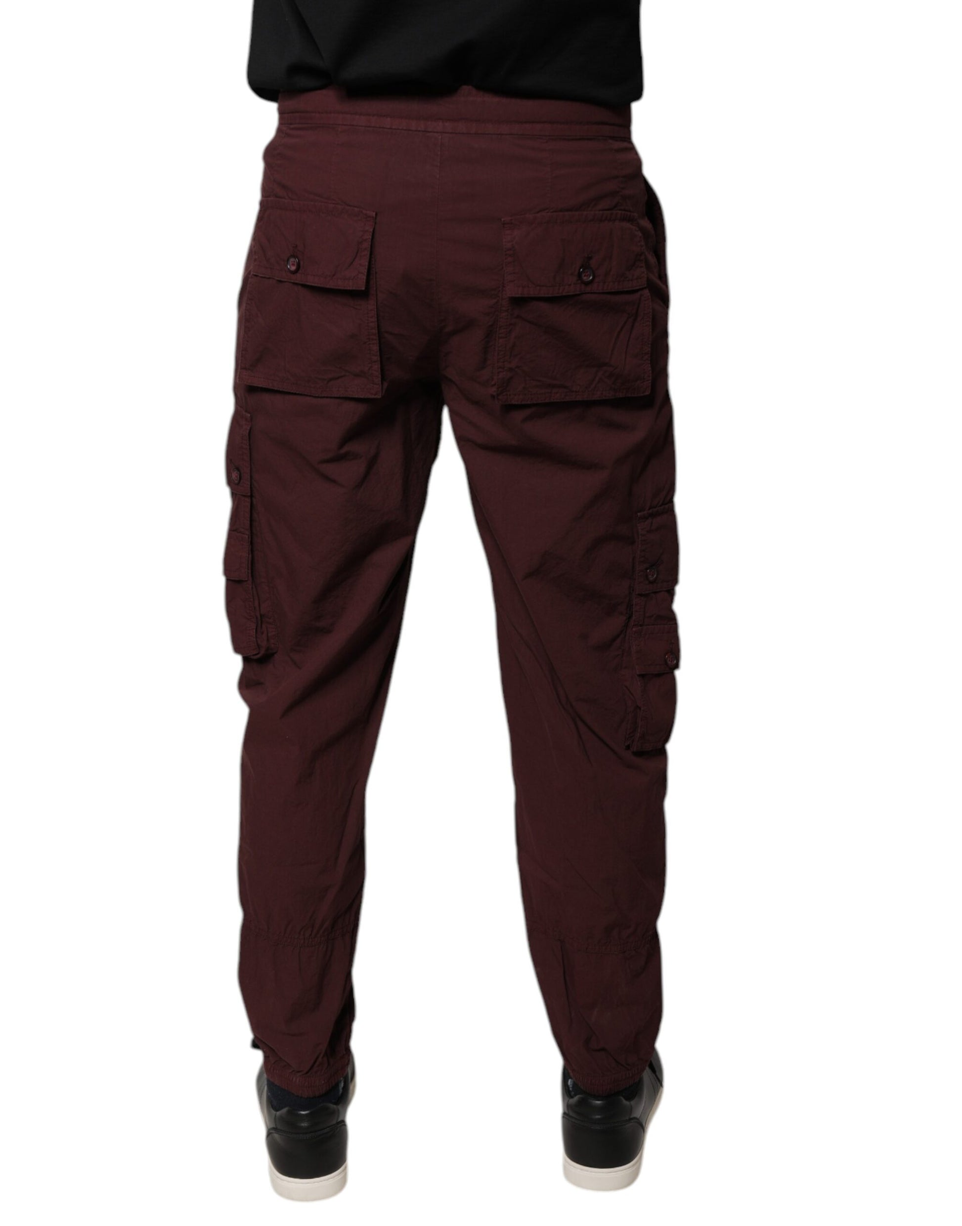 Dolce & Gabbana Bordeaux Cotton Cargo Jogger Sweatpants Pants by Dolce & Gabbana