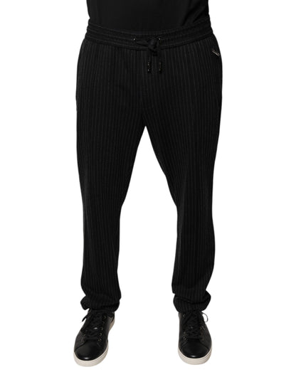 Dolce & Gabbana Black Stripes Viscose Skinny Dress Pants by Dolce & Gabbana