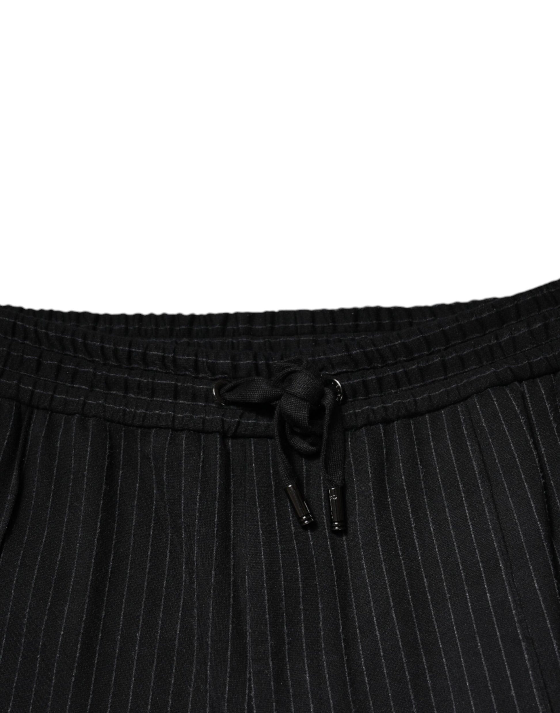 Dolce & Gabbana Black Stripes Viscose Skinny Dress Pants by Dolce & Gabbana