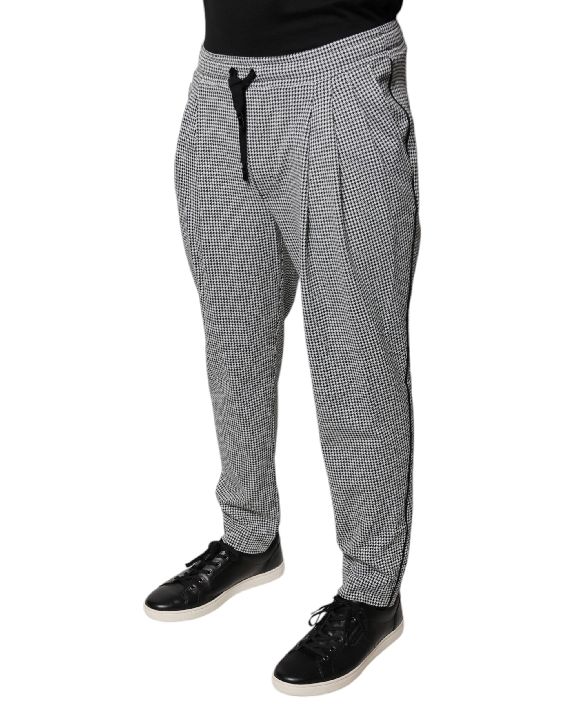 Dolce & Gabbana Black White Houndstooth Skinny Dress Pants by Dolce & Gabbana
