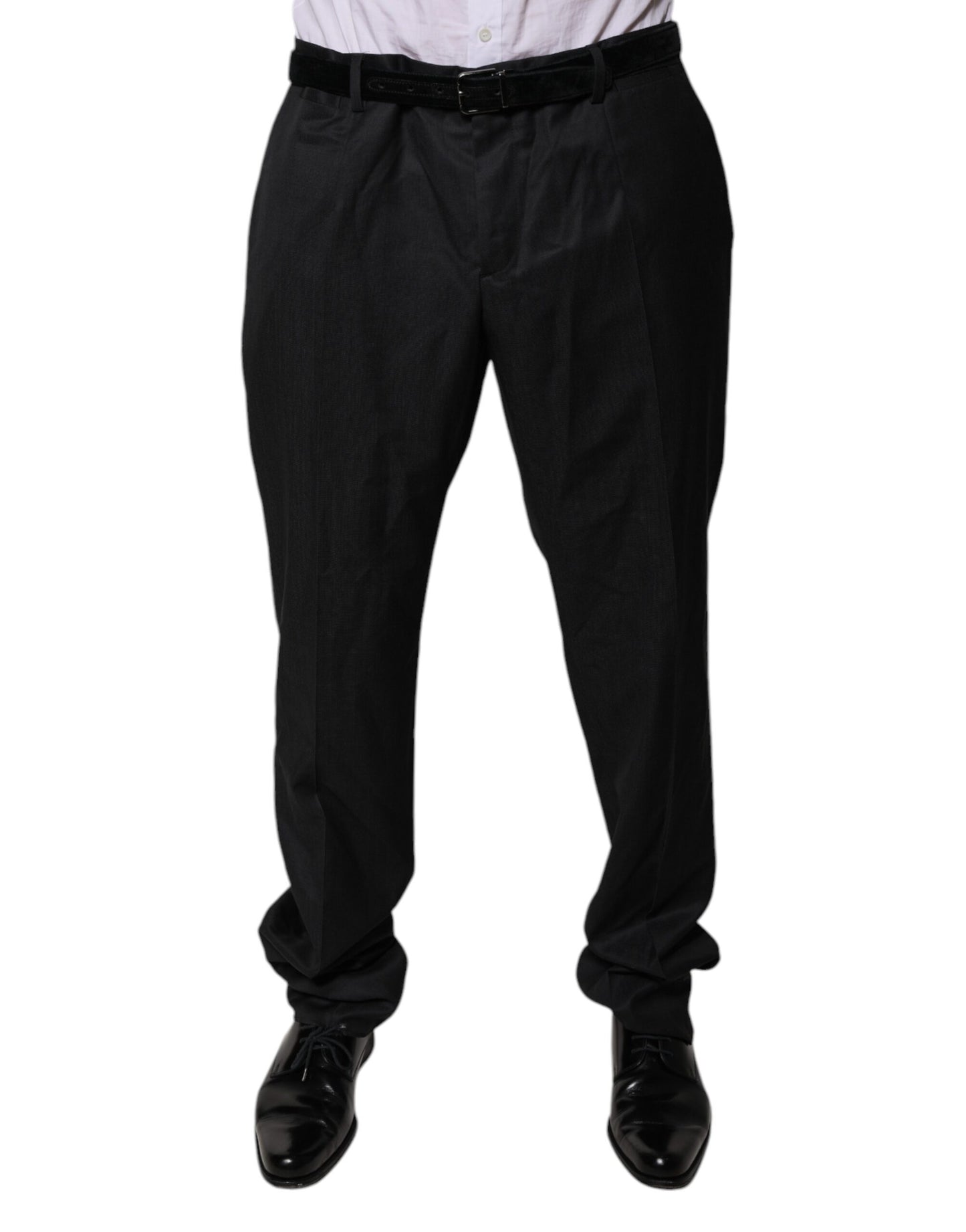 Dolce & Gabbana Black Wool Tapered Formal Dress Pants by Dolce & Gabbana