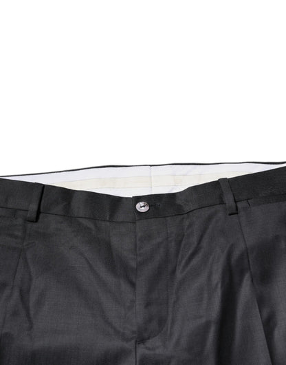 Dolce & Gabbana Black Wool Tapered Formal Dress Pants by Dolce & Gabbana