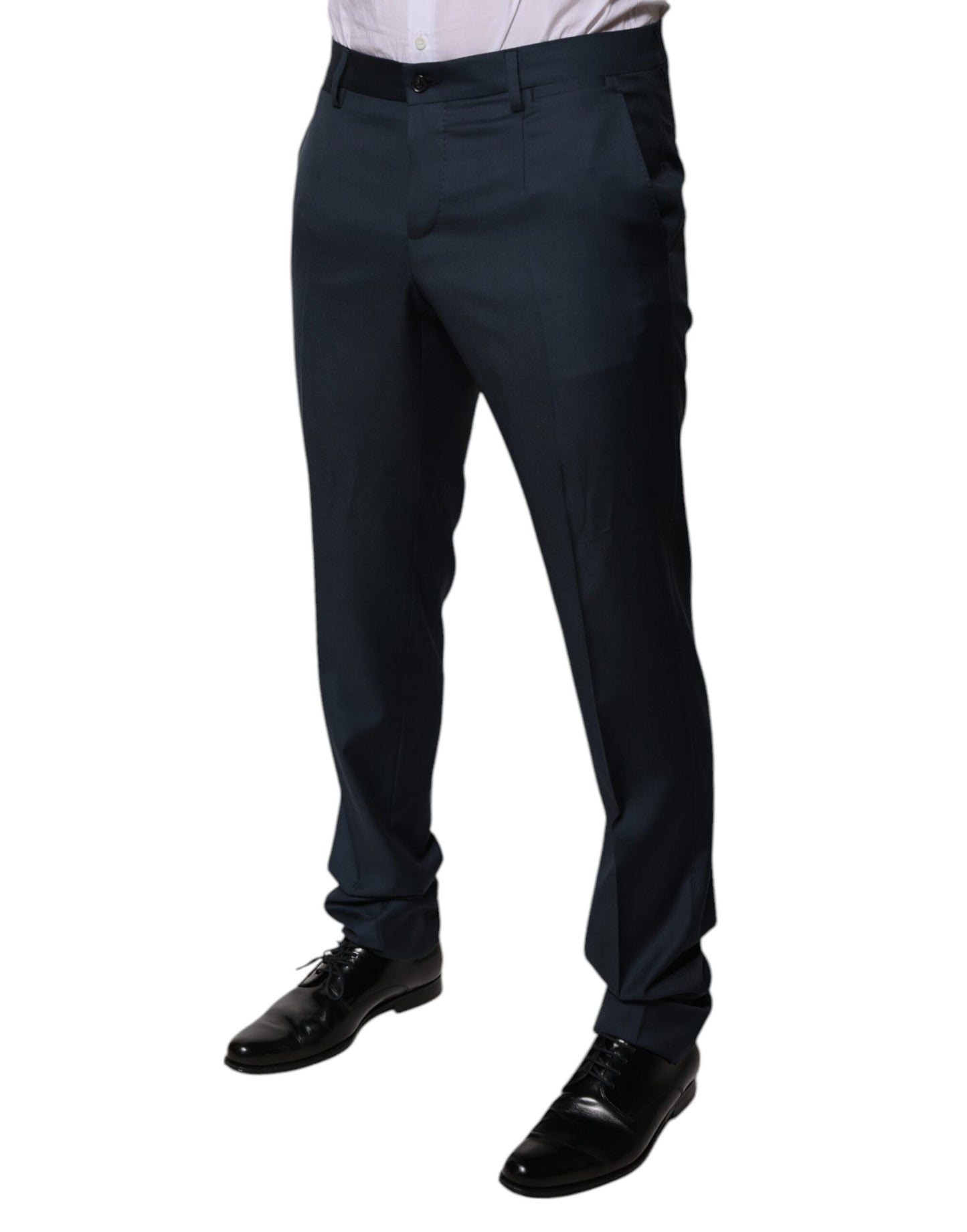 Dolce & Gabbana Blue Wool Tapered Formal Dress Pants by Dolce & Gabbana