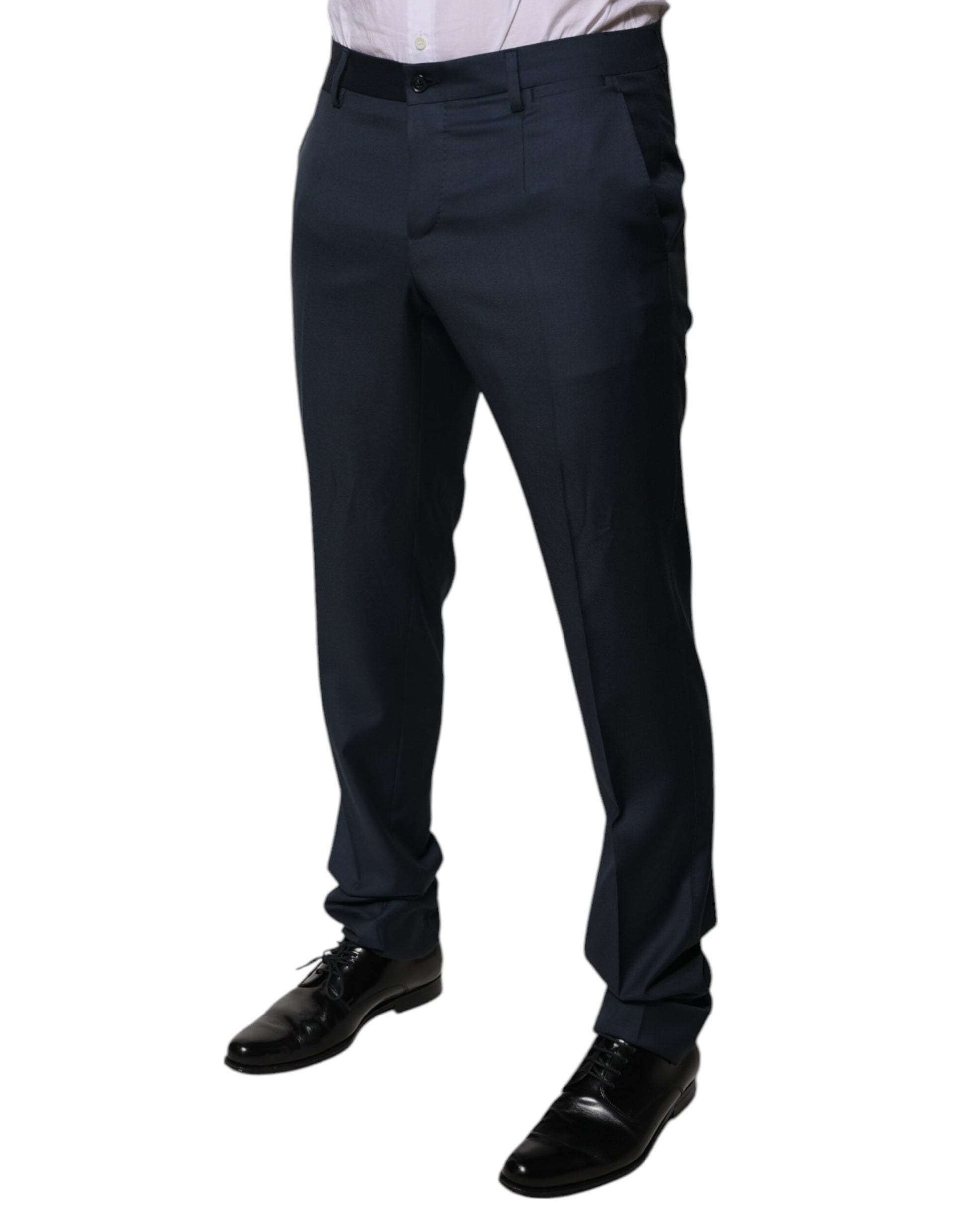 Dolce & Gabbana Blue Wool Tapered Formal Dress Pants by Dolce & Gabbana
