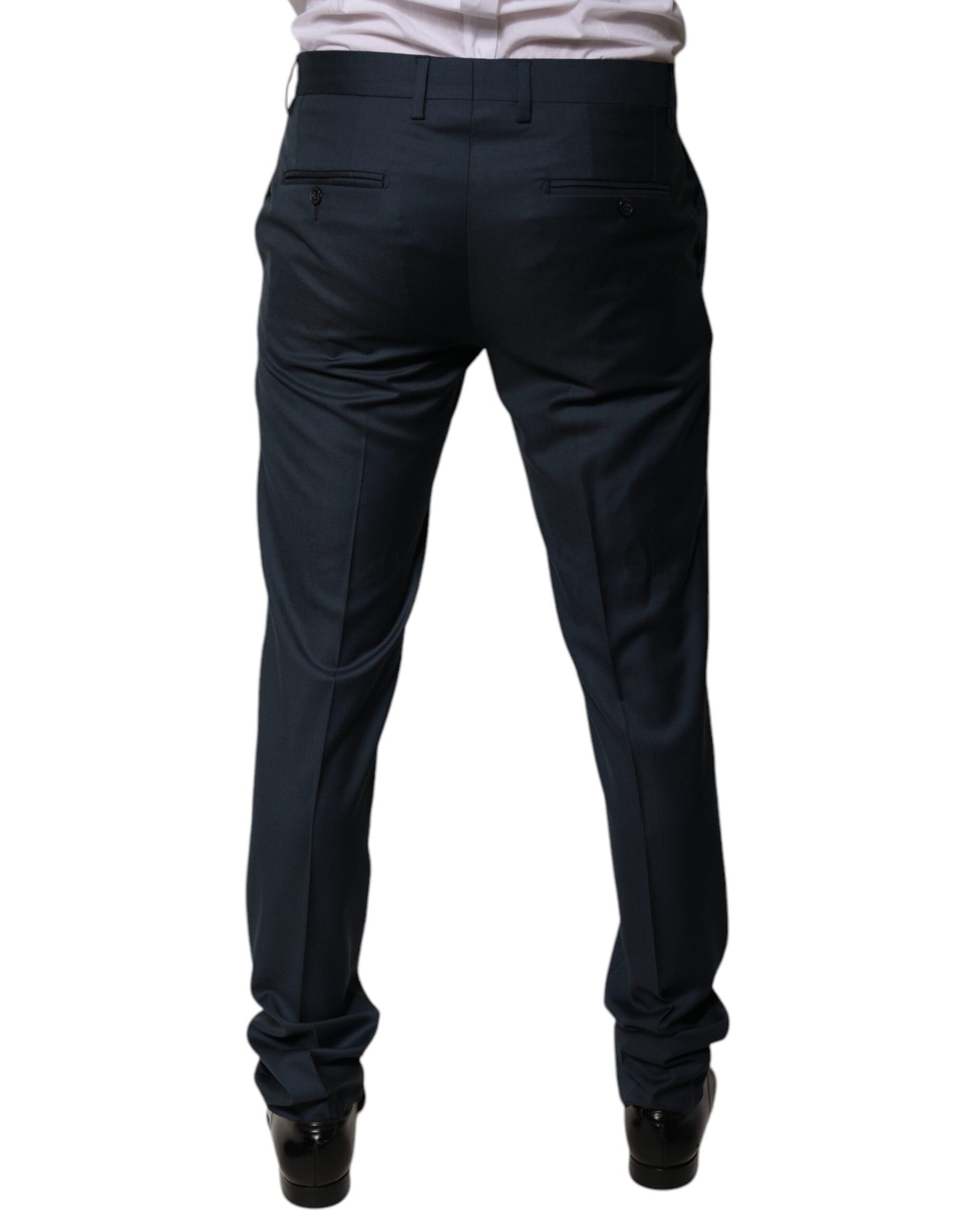 Dolce & Gabbana Blue Wool Tapered Formal Dress Pants by Dolce & Gabbana
