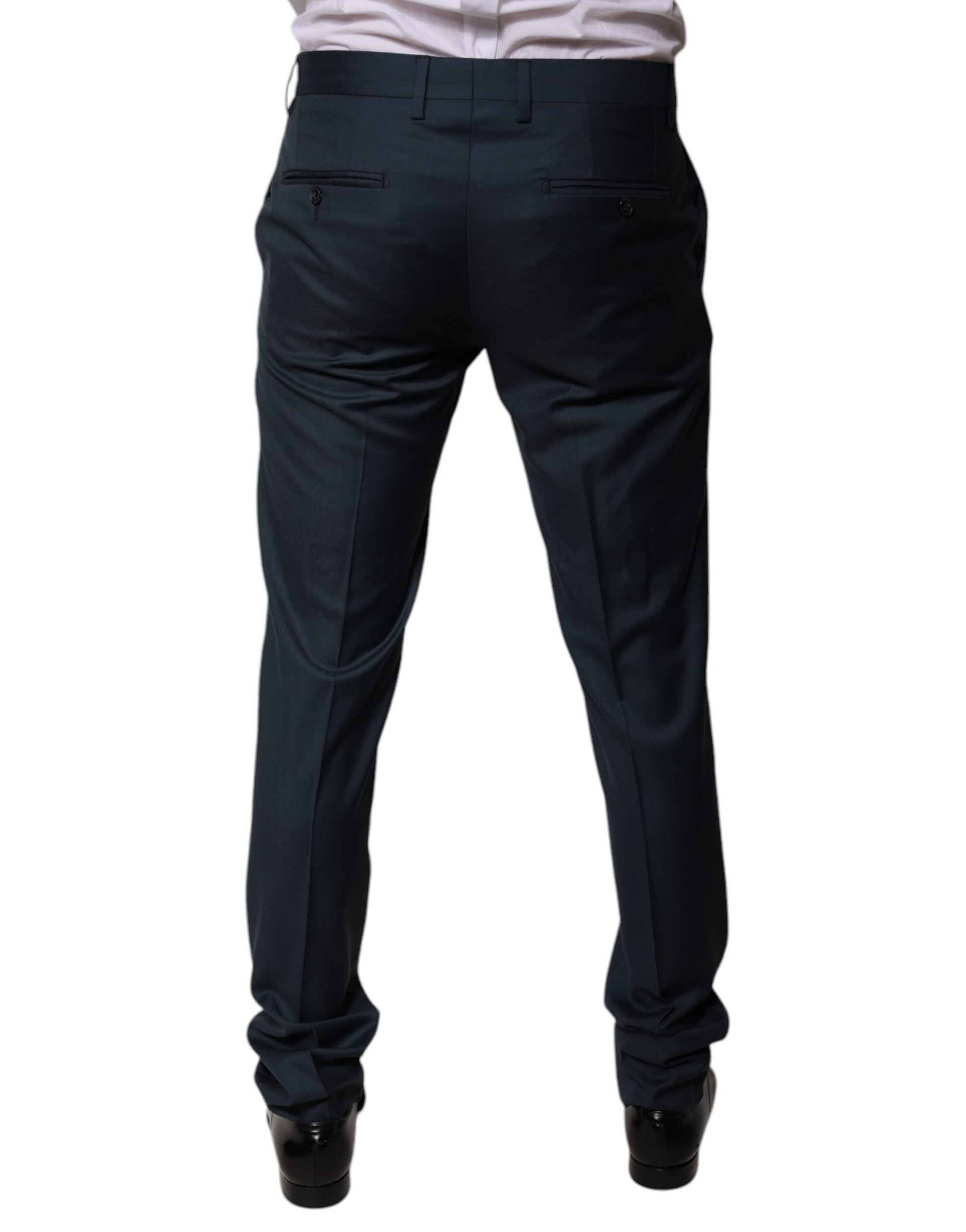 Dolce & Gabbana Blue Wool Tapered Formal Dress Pants by Dolce & Gabbana