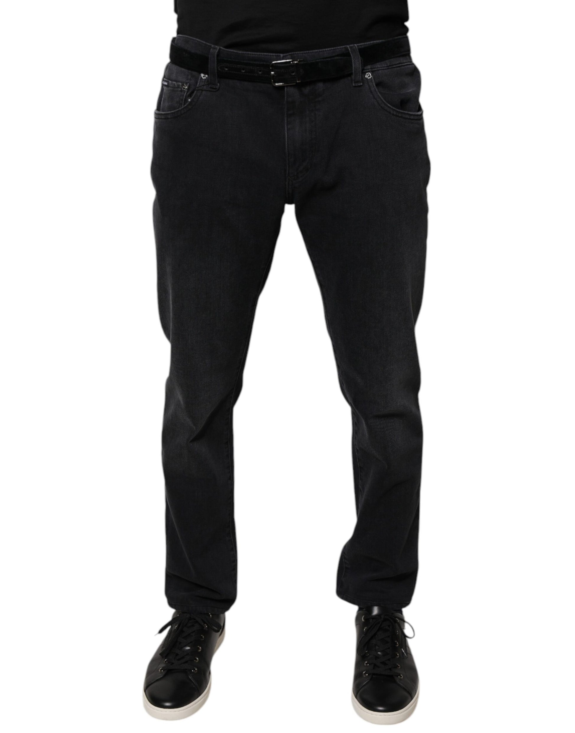 Dolce & Gabbana Black Logo Cotton Stretch Skinny Denim Jeans by Dolce & Gabbana