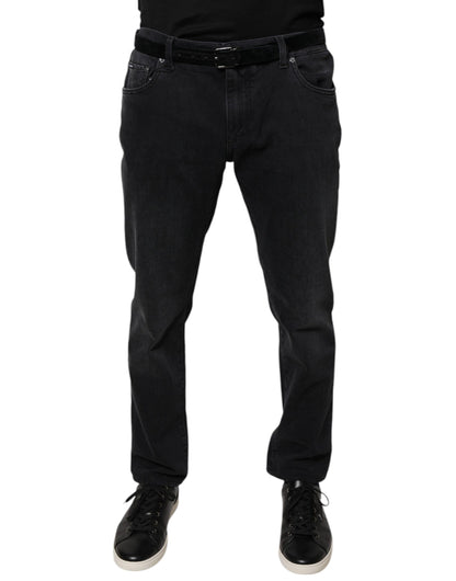 Dolce & Gabbana Black Logo Cotton Stretch Skinny Denim Jeans by Dolce & Gabbana