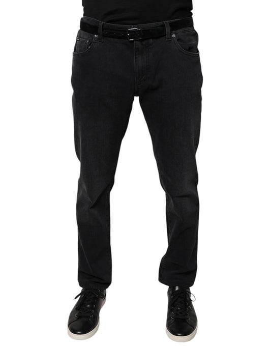 Dolce & Gabbana Black Logo Cotton Stretch Skinny Denim Jeans by Dolce & Gabbana