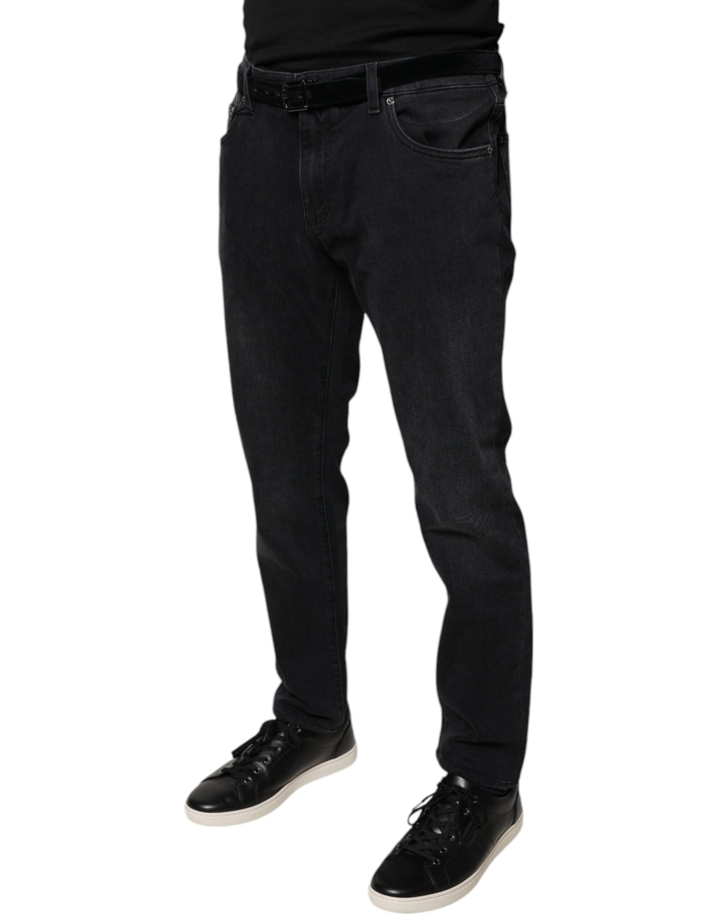 Dolce & Gabbana Black Logo Cotton Stretch Skinny Denim Jeans by Dolce & Gabbana