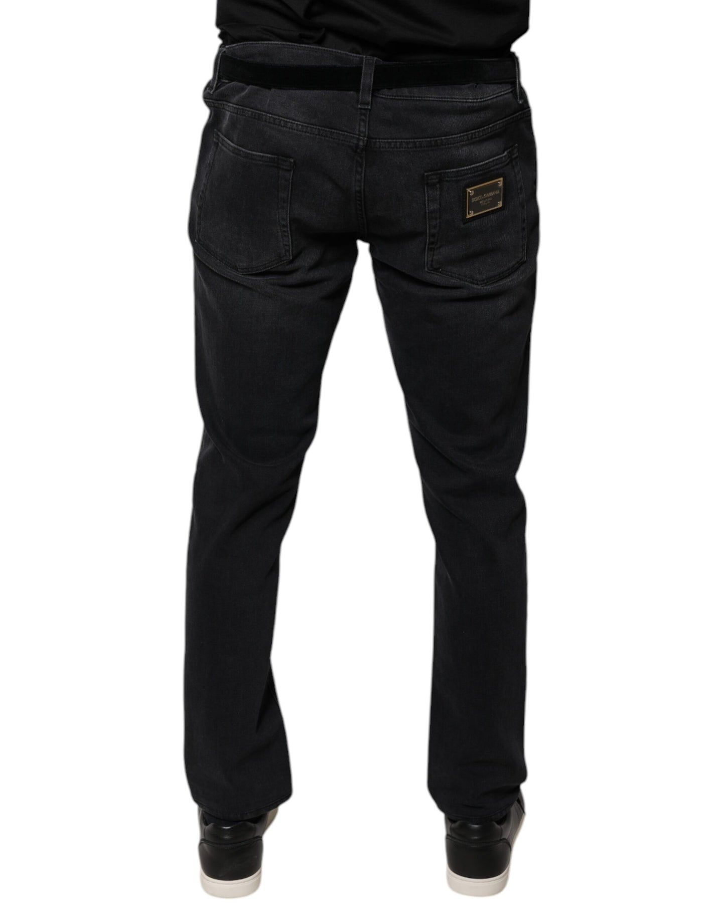 Dolce & Gabbana Black Logo Cotton Stretch Skinny Denim Jeans by Dolce & Gabbana