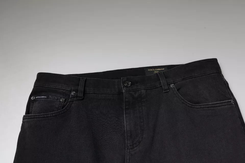 Dolce & Gabbana Black Logo Cotton Stretch Skinny Denim Jeans by Dolce & Gabbana