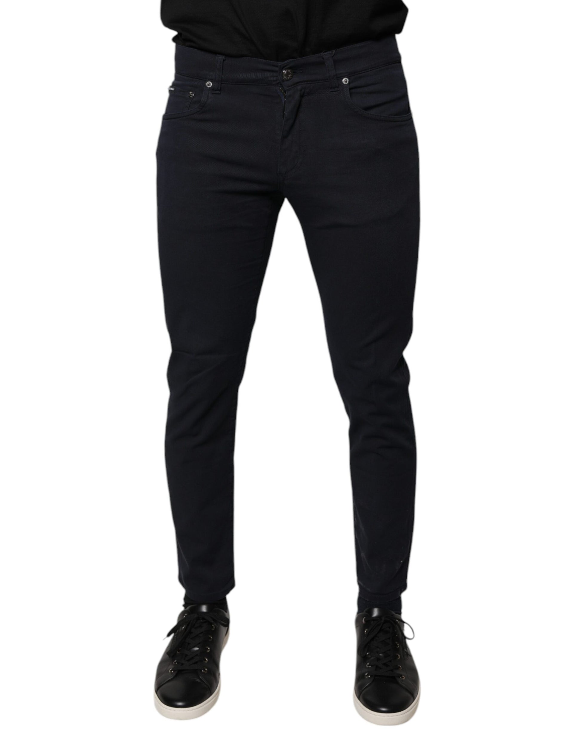 Dolce & Gabbana Black Logo Cotton Stretch Skinny Denim Jeans by Dolce & Gabbana