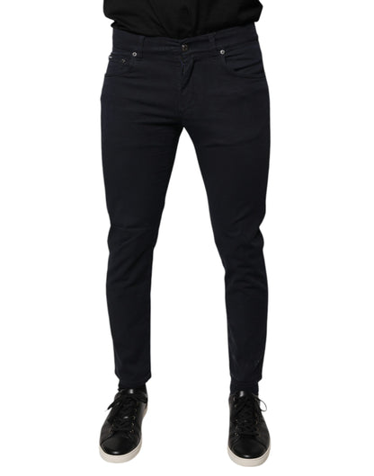 Dolce & Gabbana Black Logo Cotton Stretch Skinny Denim Jeans by Dolce & Gabbana