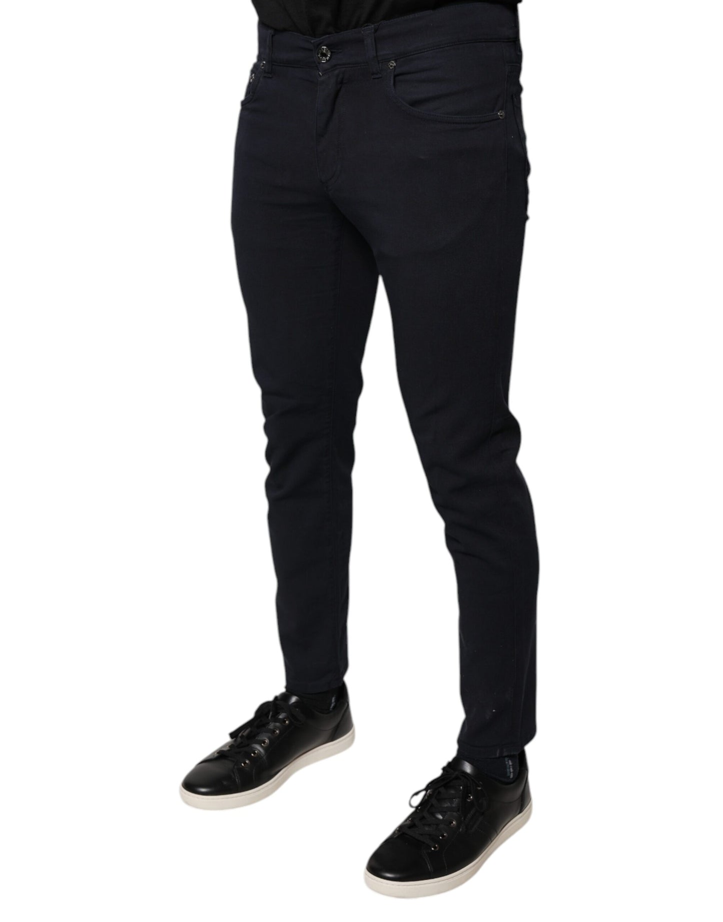 Dolce & Gabbana Black Logo Cotton Stretch Skinny Denim Jeans by Dolce & Gabbana
