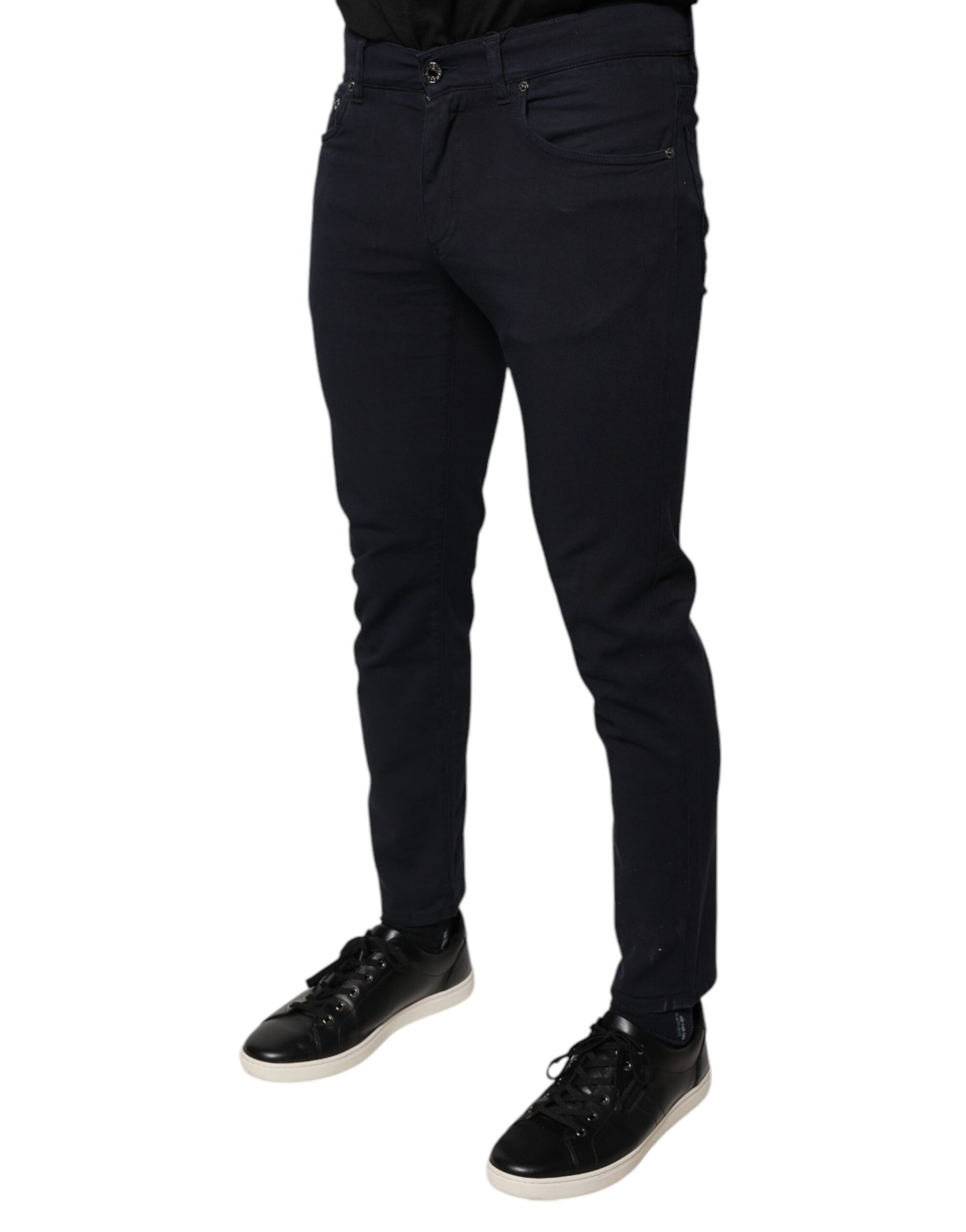 Dolce & Gabbana Black Logo Cotton Stretch Skinny Denim Jeans by Dolce & Gabbana