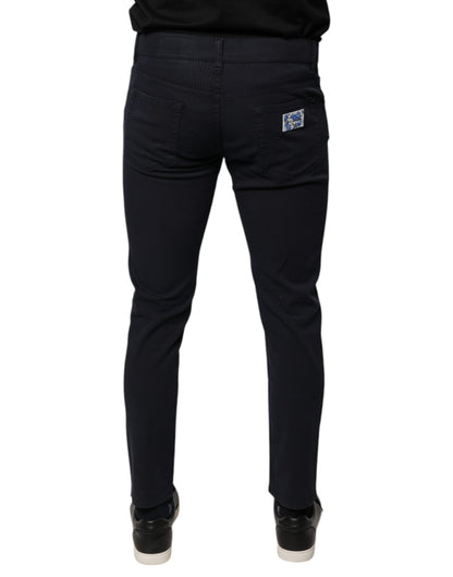 Dolce & Gabbana Black Logo Cotton Stretch Skinny Denim Jeans by Dolce & Gabbana