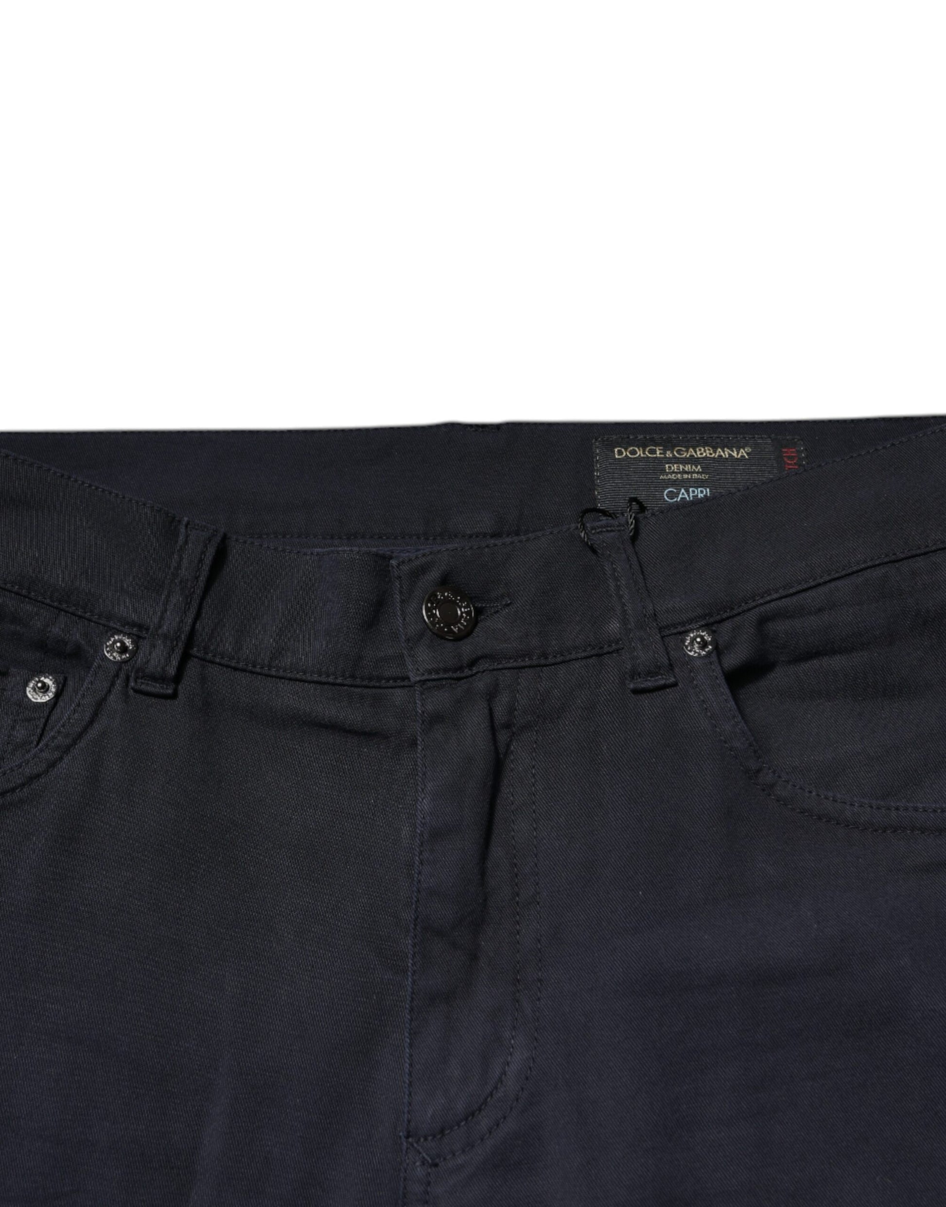 Dolce & Gabbana Black Logo Cotton Stretch Skinny Denim Jeans by Dolce & Gabbana