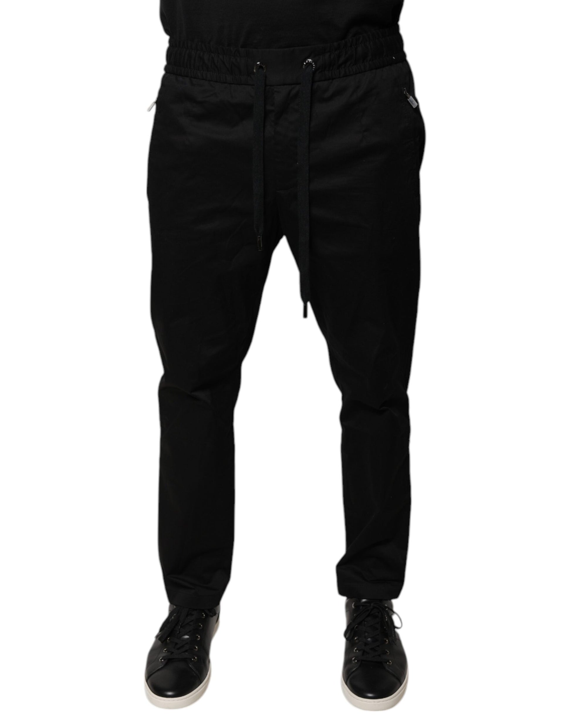 Dolce & Gabbana Black Cotton Stretch Skinny Sweatpants Pants by Dolce & Gabbana