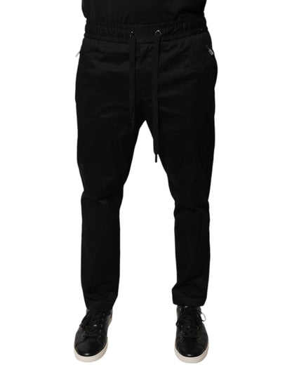 Dolce & Gabbana Black Cotton Stretch Skinny Sweatpants Pants by Dolce & Gabbana
