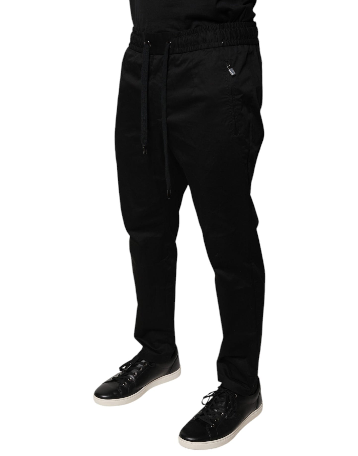 Dolce & Gabbana Black Cotton Stretch Skinny Sweatpants Pants by Dolce & Gabbana
