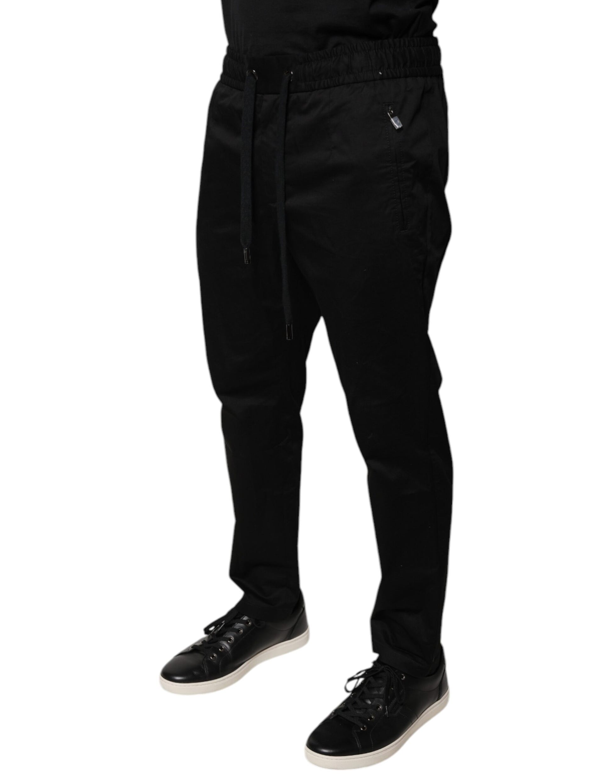 Dolce & Gabbana Black Cotton Stretch Skinny Sweatpants Pants by Dolce & Gabbana
