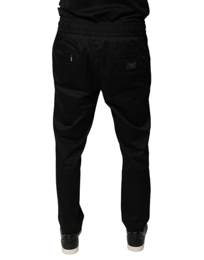 Dolce & Gabbana Black Cotton Stretch Skinny Sweatpants Pants by Dolce & Gabbana