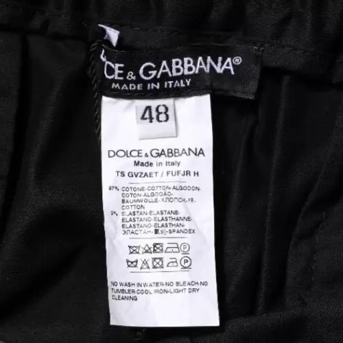Dolce & Gabbana Black Cotton Stretch Skinny Sweatpants Pants by Dolce & Gabbana