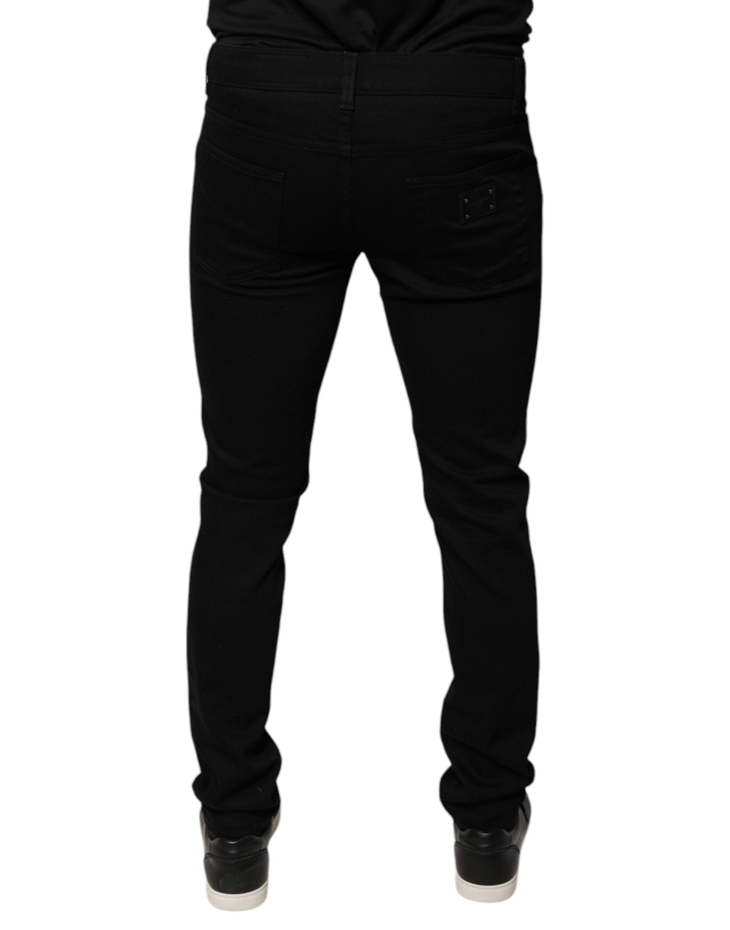 Dolce & Gabbana Black DG Crown Logo Cotton Skinny Denim Jeans by Dolce & Gabbana