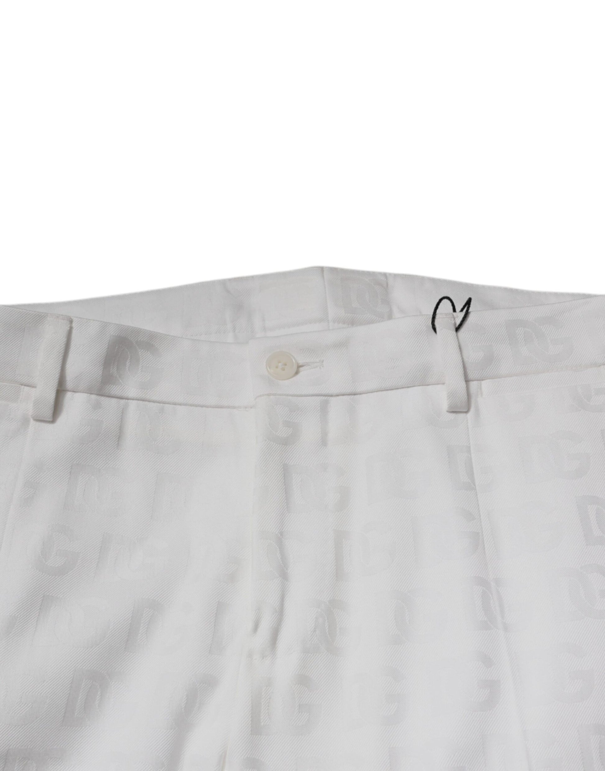 Dolce & Gabbana White Cotton Tapered Formal Dress Pants by Dolce & Gabbana
