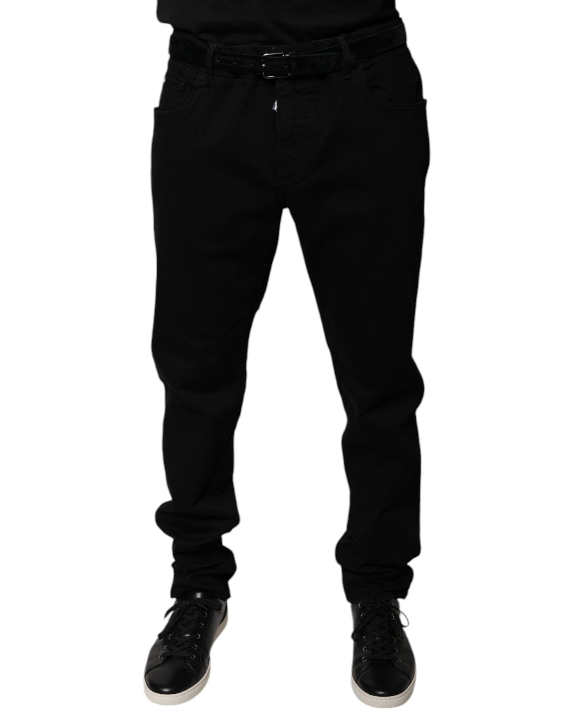 Dolce & Gabbana Black Logo Cotton Stretch Skinny Denim Jeans by Dolce & Gabbana