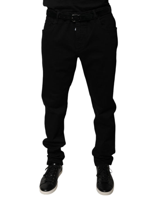 Dolce & Gabbana Black Logo Cotton Stretch Skinny Denim Jeans by Dolce & Gabbana