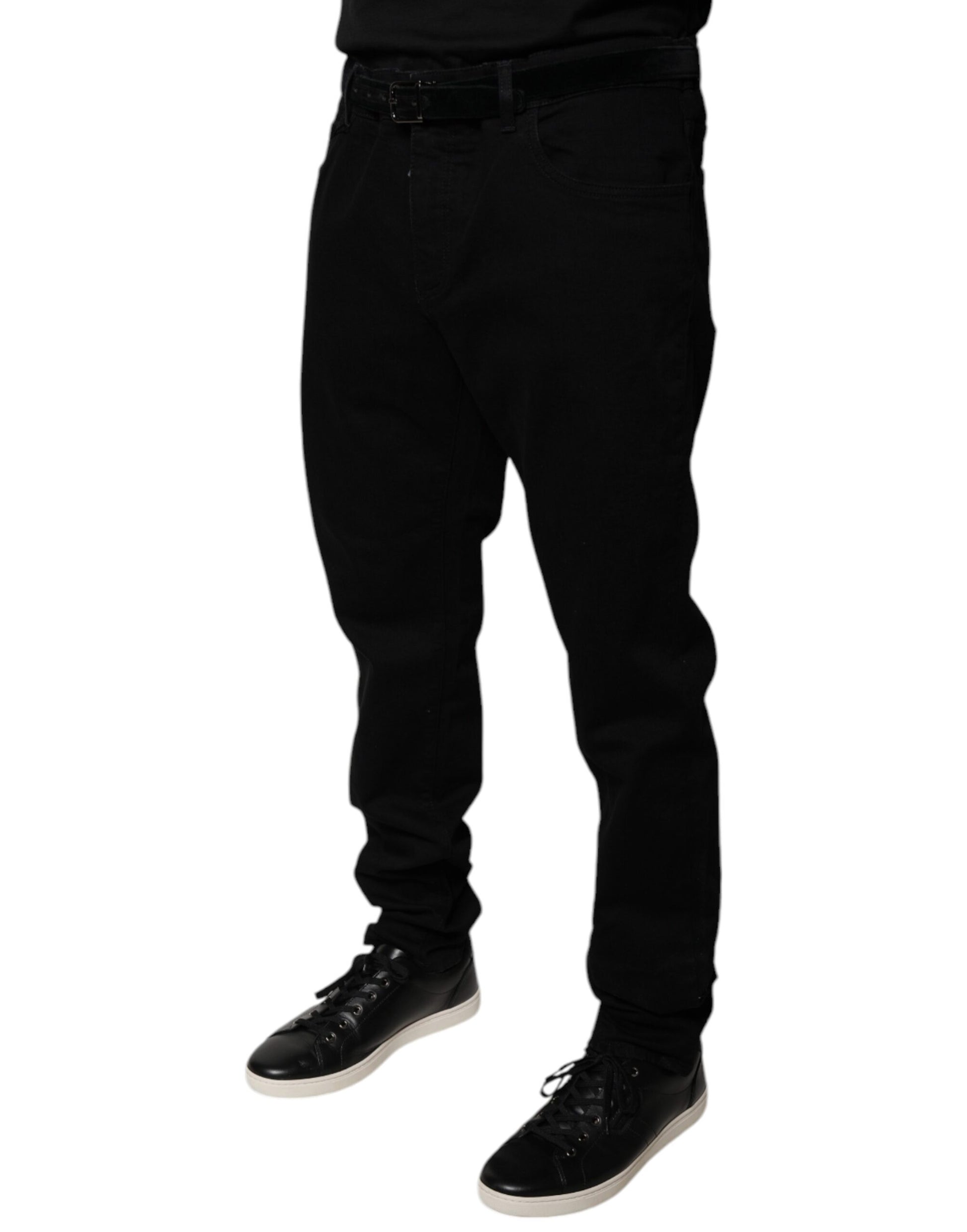 Dolce & Gabbana Black Logo Cotton Stretch Skinny Denim Jeans by Dolce & Gabbana