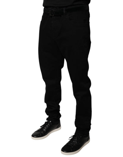 Dolce & Gabbana Black Logo Cotton Stretch Skinny Denim Jeans by Dolce & Gabbana