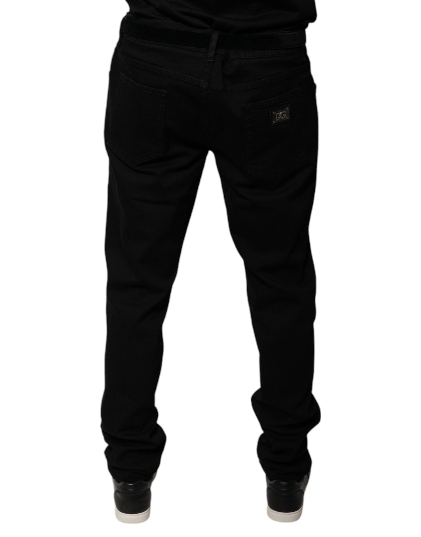Dolce & Gabbana Black Logo Cotton Stretch Skinny Denim Jeans by Dolce & Gabbana