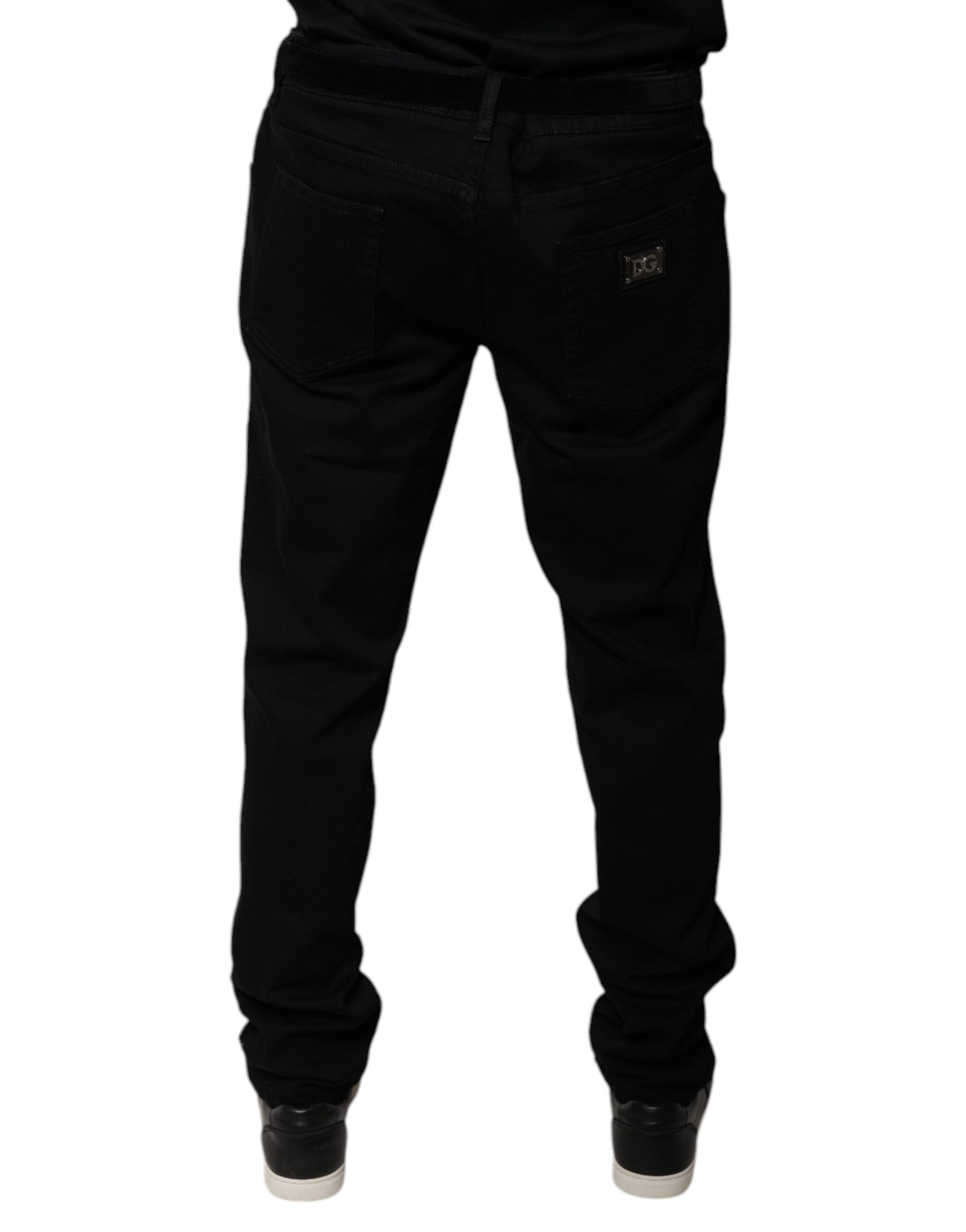 Dolce & Gabbana Black Logo Cotton Stretch Skinny Denim Jeans by Dolce & Gabbana